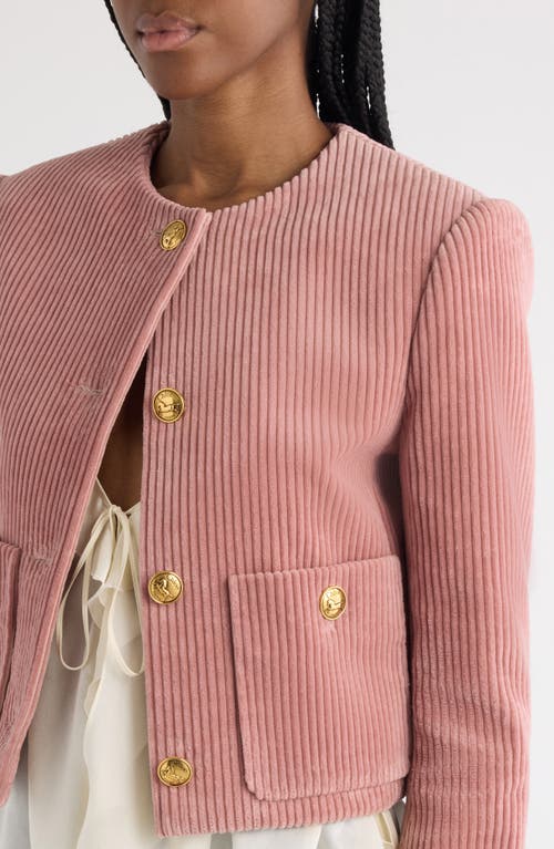 Chloé Cropped Corduroy Jacket Jackets Rose In Wild Pink