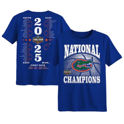 Preschool Royal Florida Gators 2025 NCAA Men's Basketball National Champions Bracket T-Shirt