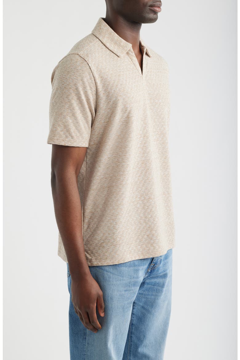 Basketweave Johnny Collar Polo, Alternate, color, TAN
