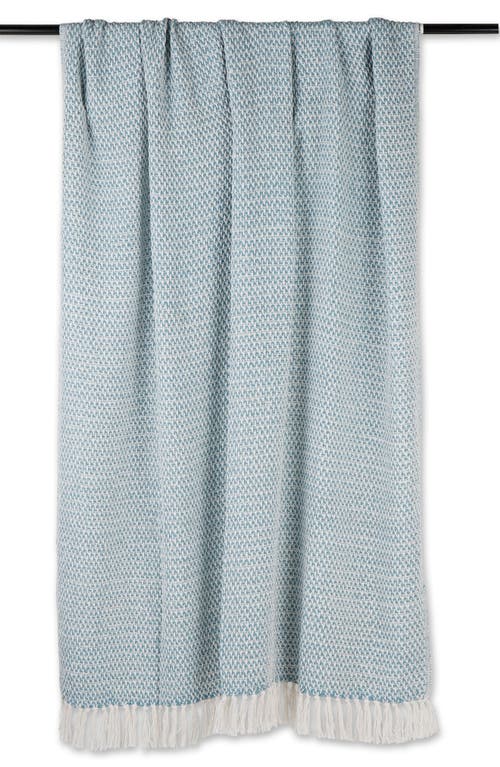Design Imports Tassel Woven Cotton Throw Blanket In Blue