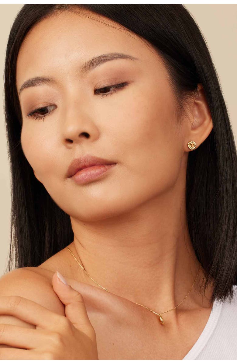 Oradina 14K Yellow Gold Infinite Love Studs, Alternate, color, Yellow Gold