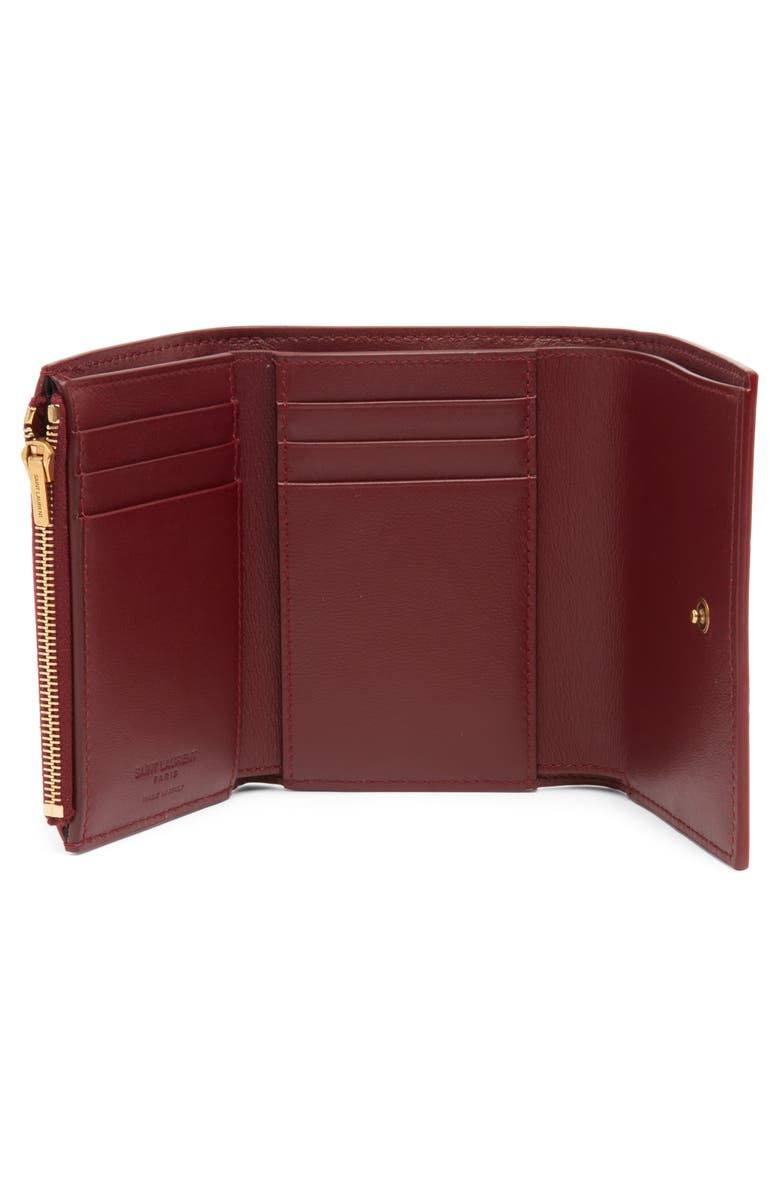 Saint Laurent Patent Leather Trifold Wallet, Alternate, color, 