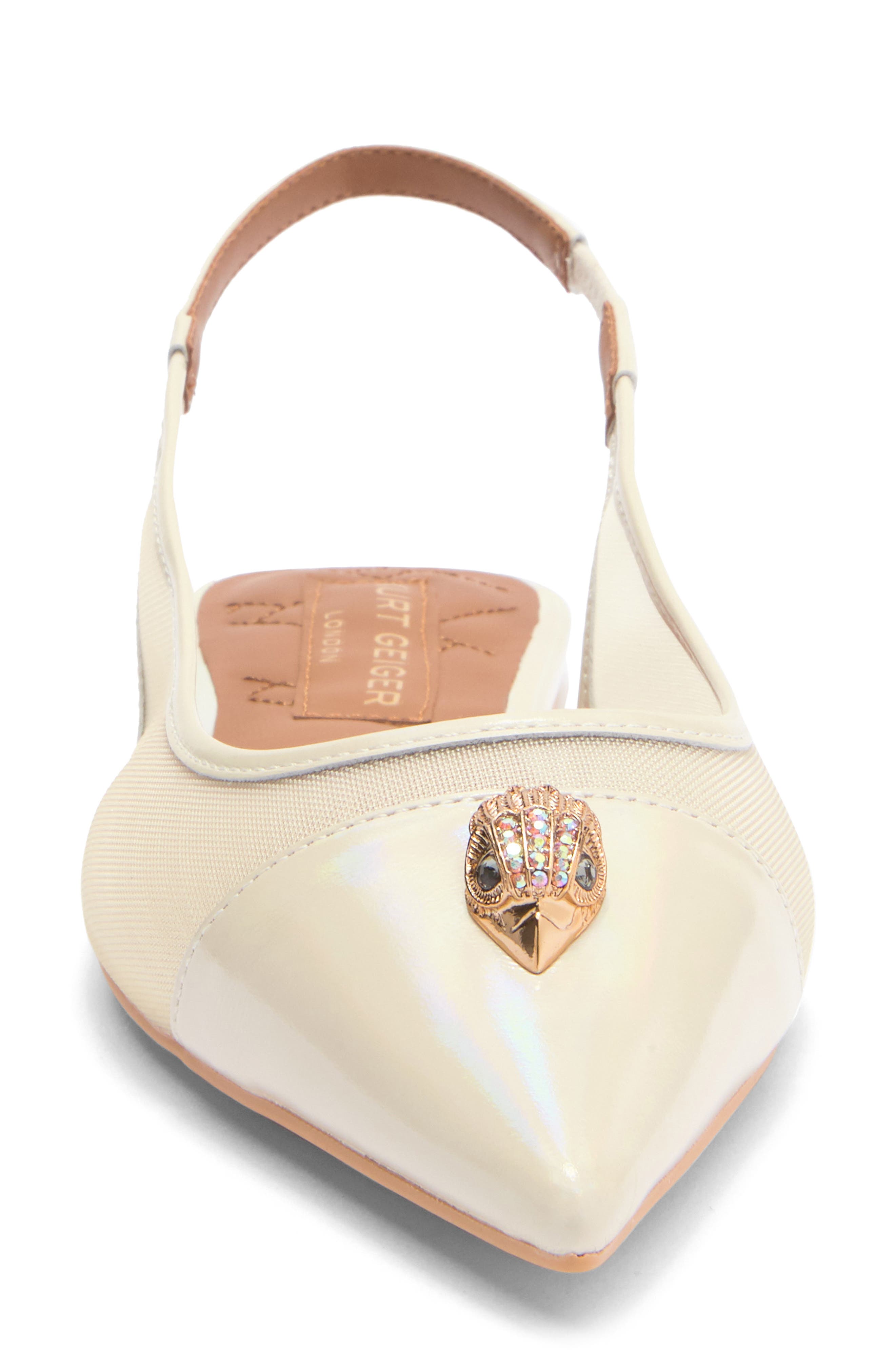 Kurt Geiger London Belgravia Eagle Slingback Flat, Alternate, color, Open White