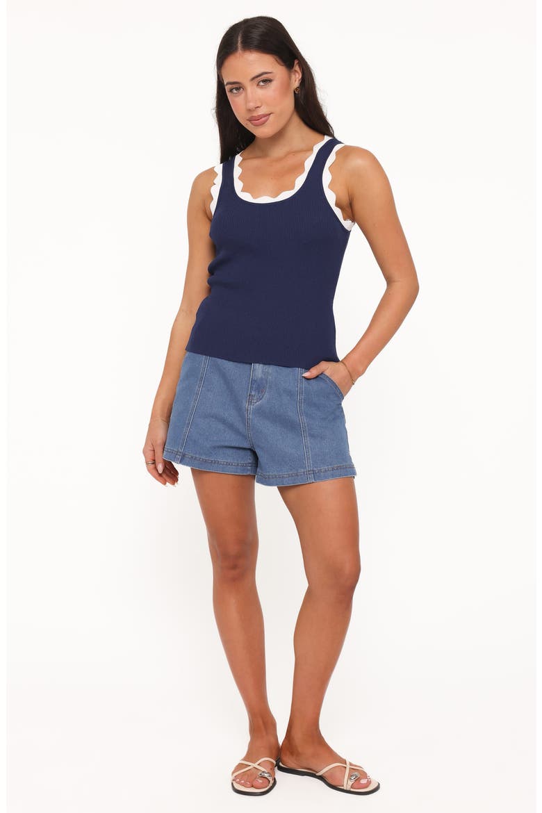 Johnson Scalloped Trim Tank, Alternate, color, NAVY WHITE
