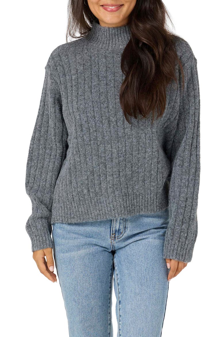 Cypress Mock Neck Sweater, Main, color, CHARCOAL