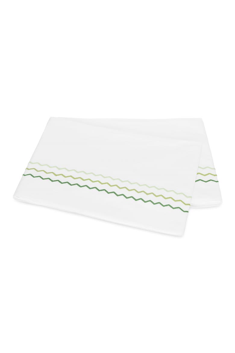 Axel Embroidered Flat Sheet, Main, color, SPRING GREEN