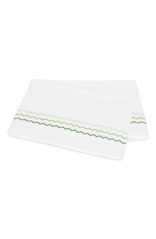 Matouk Axel Embroidered Flat Sheet In Green