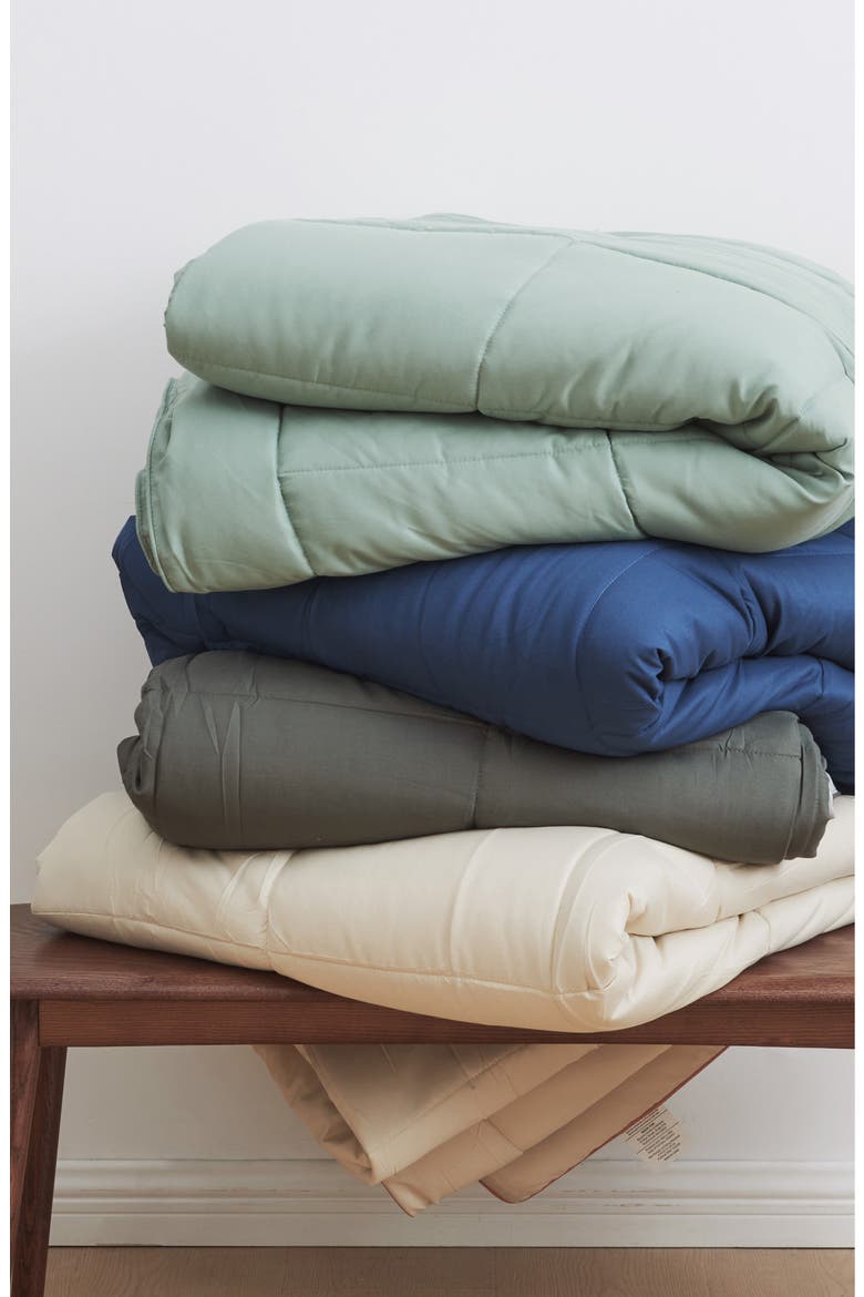 Reversible Comforter Set, Alternate, color, ALMOND SOLID / SAND SOLID