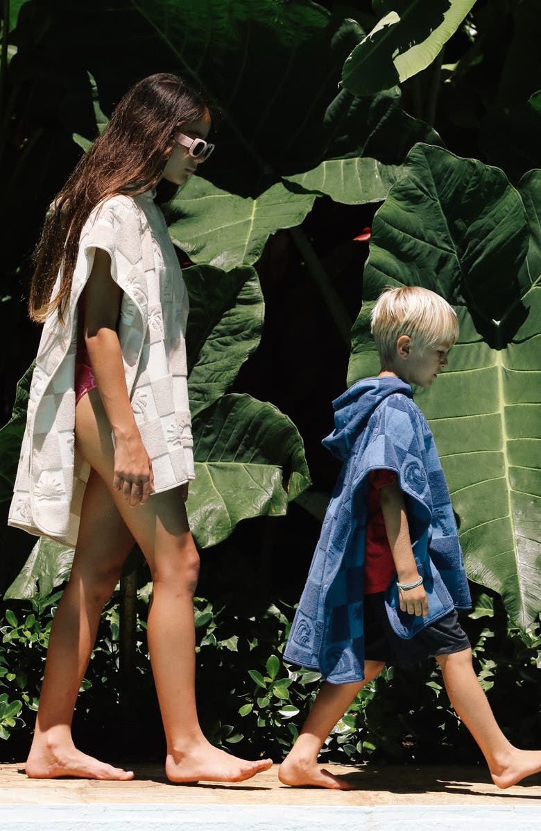 Feather 4 Arrow Kids' El Ray Hooded Cotton Terry Cloth Poncho, Alternate, color, Navy