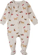 Petit Lem Organic Cotton Fitted Footie Pajamas