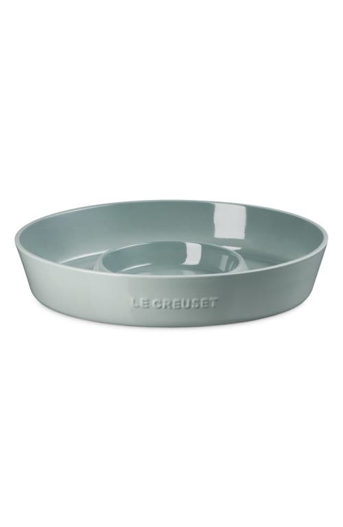 Le Creuset Oval Stoneware Chip & Dip Platter In Sea Salt