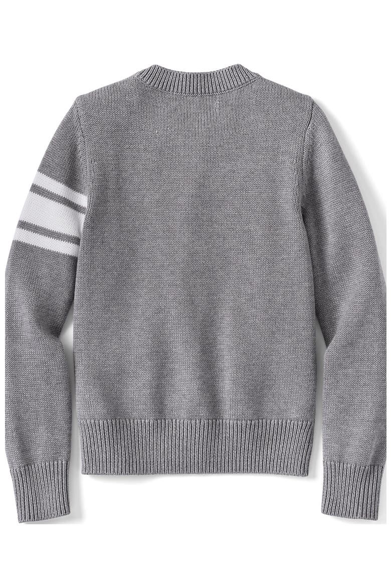 School Uniform Kids Legacy Varsity Cardigan, Alternate, color, Varsity Stripe/Pewter Heather