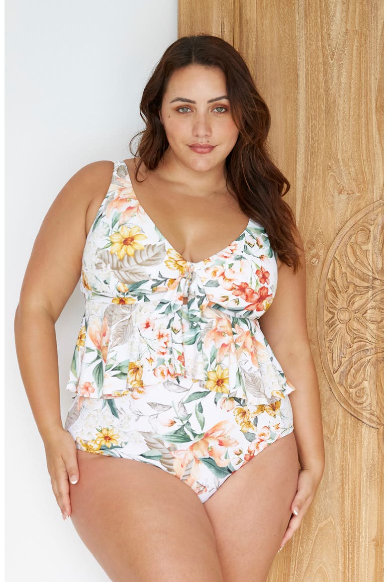 La Dolce Vita Chagall One-Piece Swimsuit, Alternate, color, WHITE