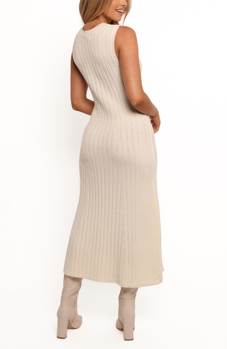 Petal & Pup Kellie Sleeveless Rib Midi Sweater Dress, Alternate, color, White