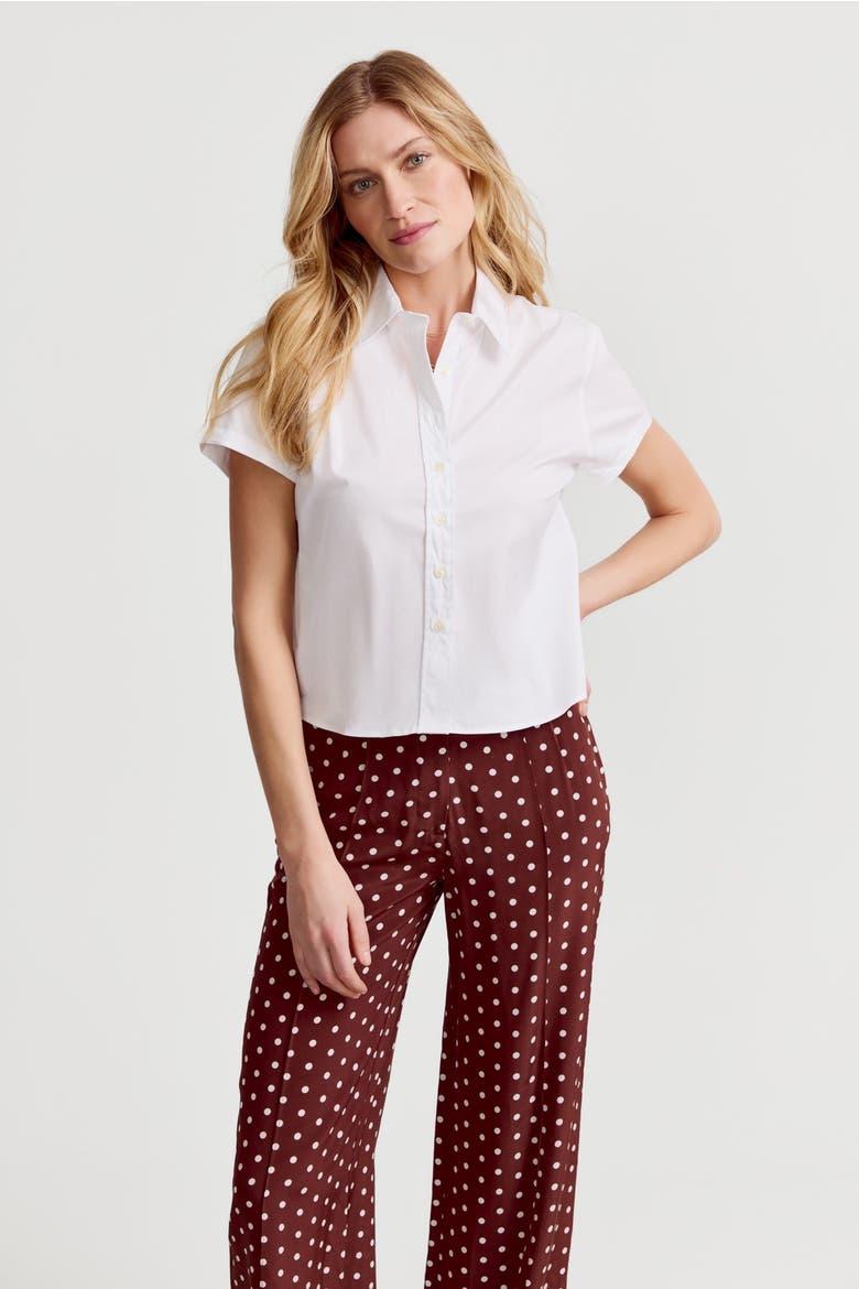 The Boxy Short Sleeve Cropped Shirt, Alternate, color, White