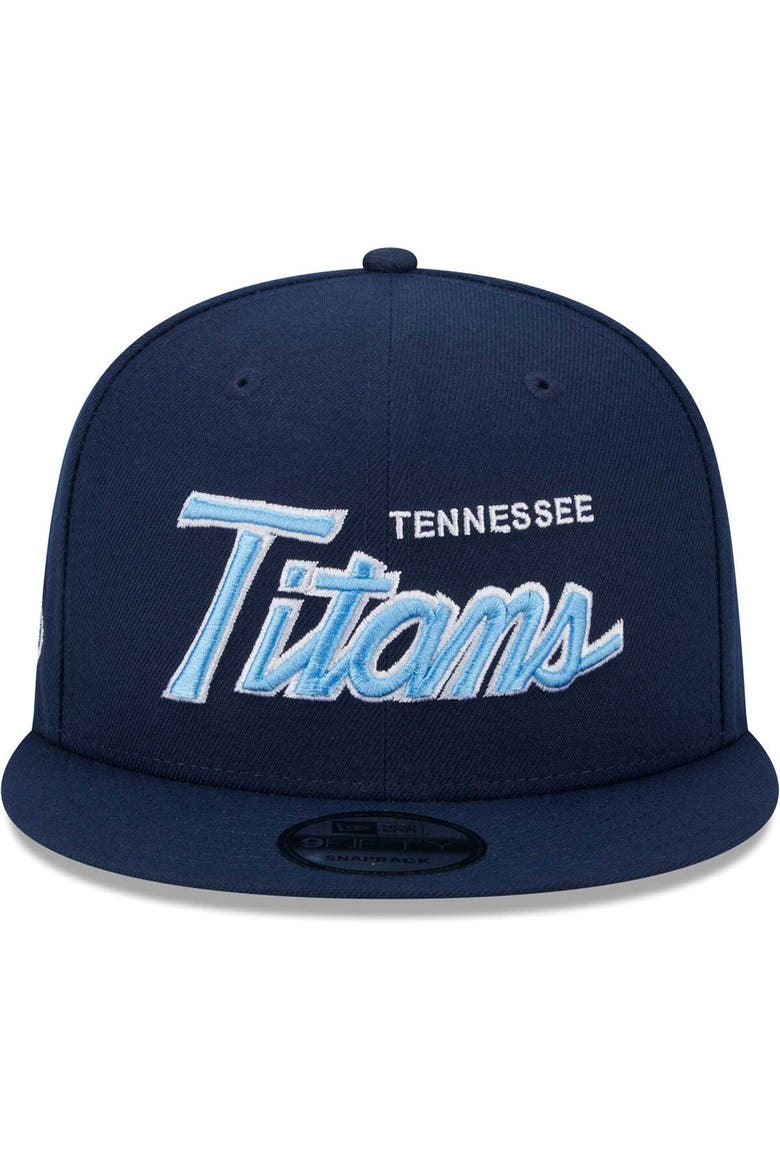 Men's New Era Navy Tennessee Titans Main Script 9FIFTY Snapback Hat, Alternate, color, Navy