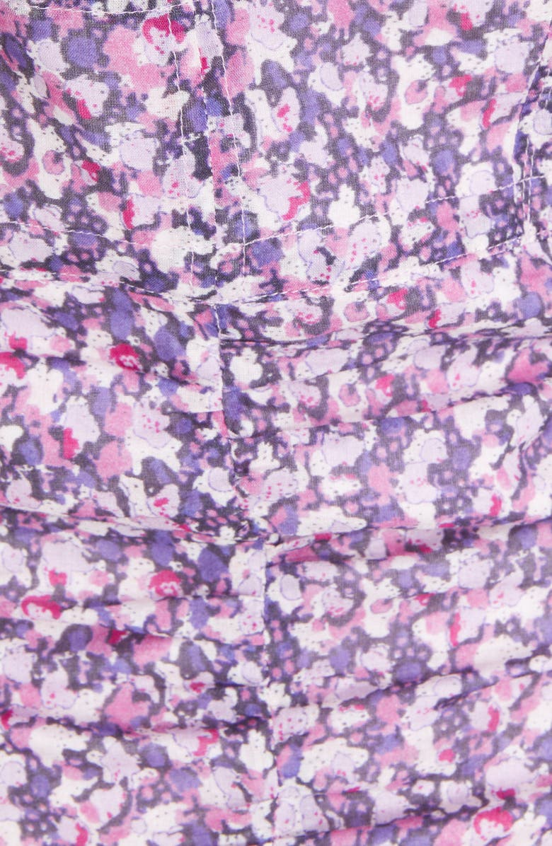 Isabel Marant Étoile Lecia Floral Print One-Shoulder Cotton Minidress, Alternate, color, Violet