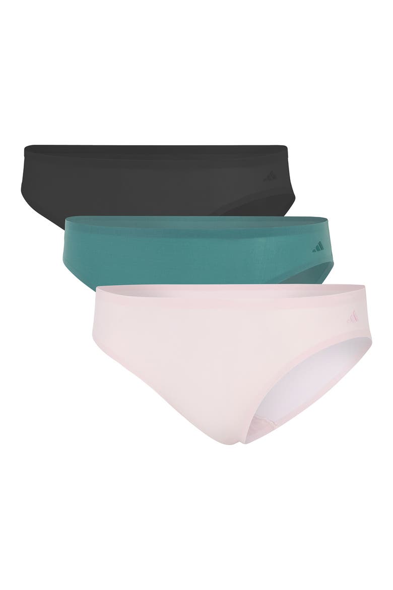 Set of 3 Bikini Briefs, Alternate, color, BLACK/ PINE/ PINK