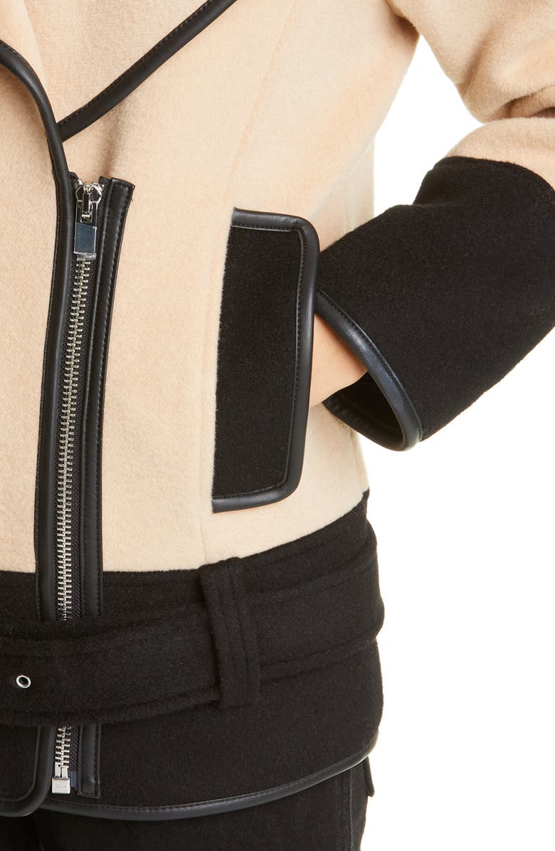 Club Monaco Rismah Wool Blend Faux Fur Collar Coat, Alternate, color, 