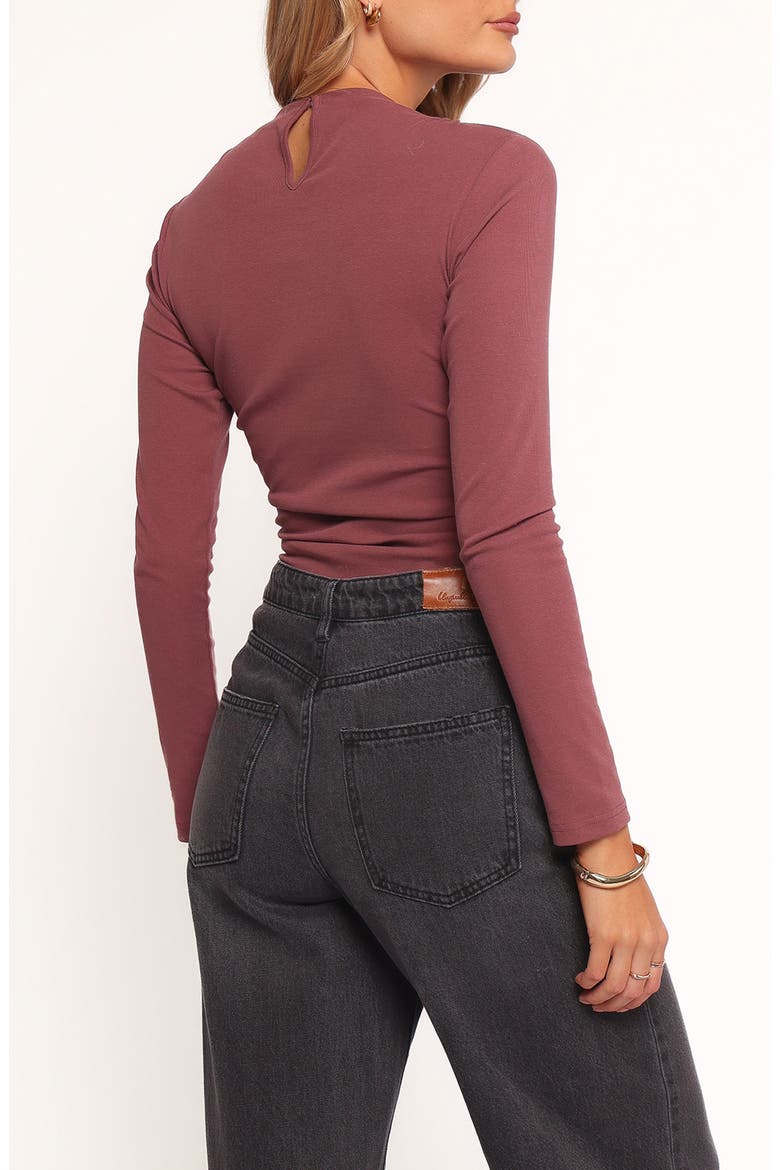 Nissa Long Sleeve Top, Alternate, color, CHOCOLATE CHERRY