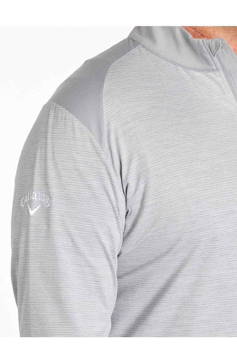 Callaway Big & Tall Soft Touch Colorblocked 1/4-Zip Gold Pullover, Alternate, color, Concrete Heather