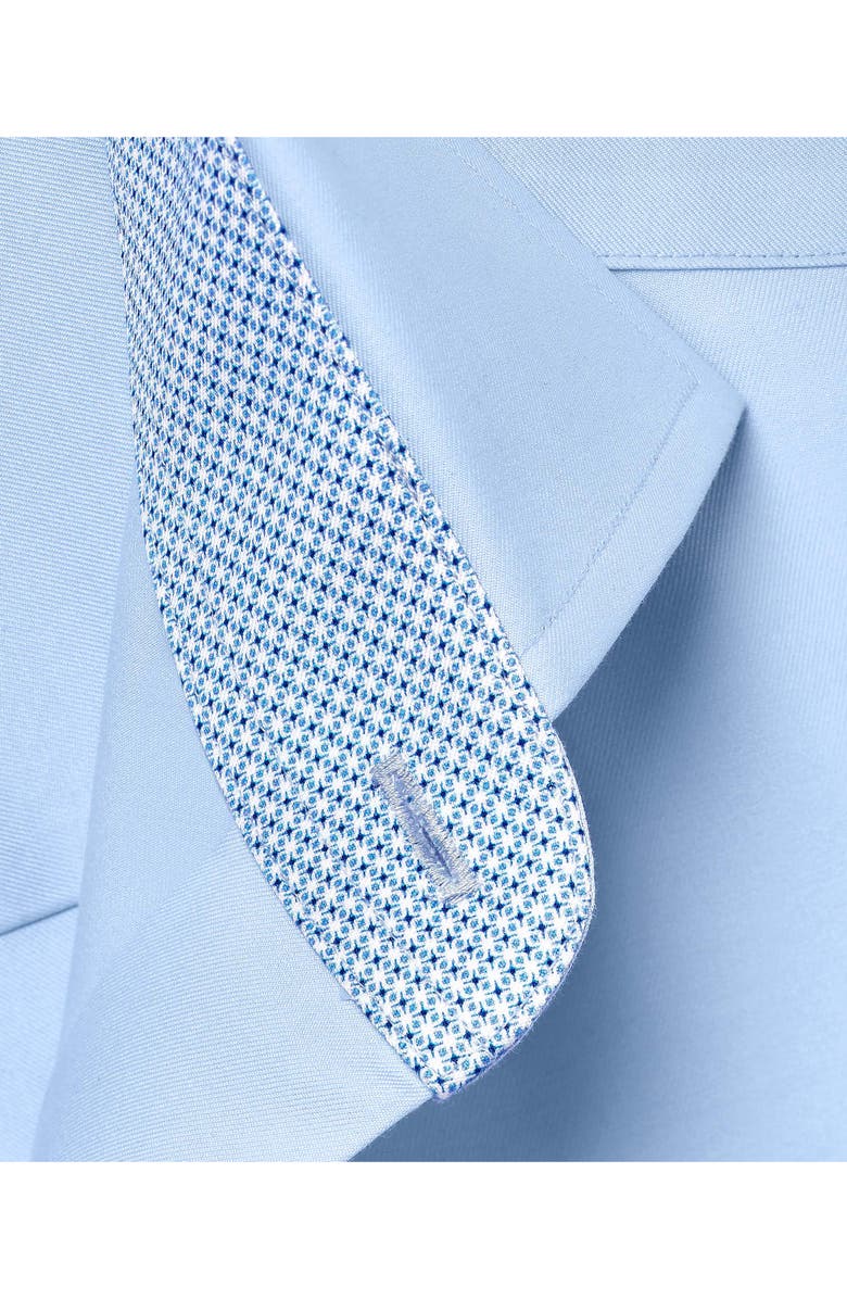 David Donahue Trim Fit Sky Blue Cotton Twill Dress Shirt, Alternate, color, Sky