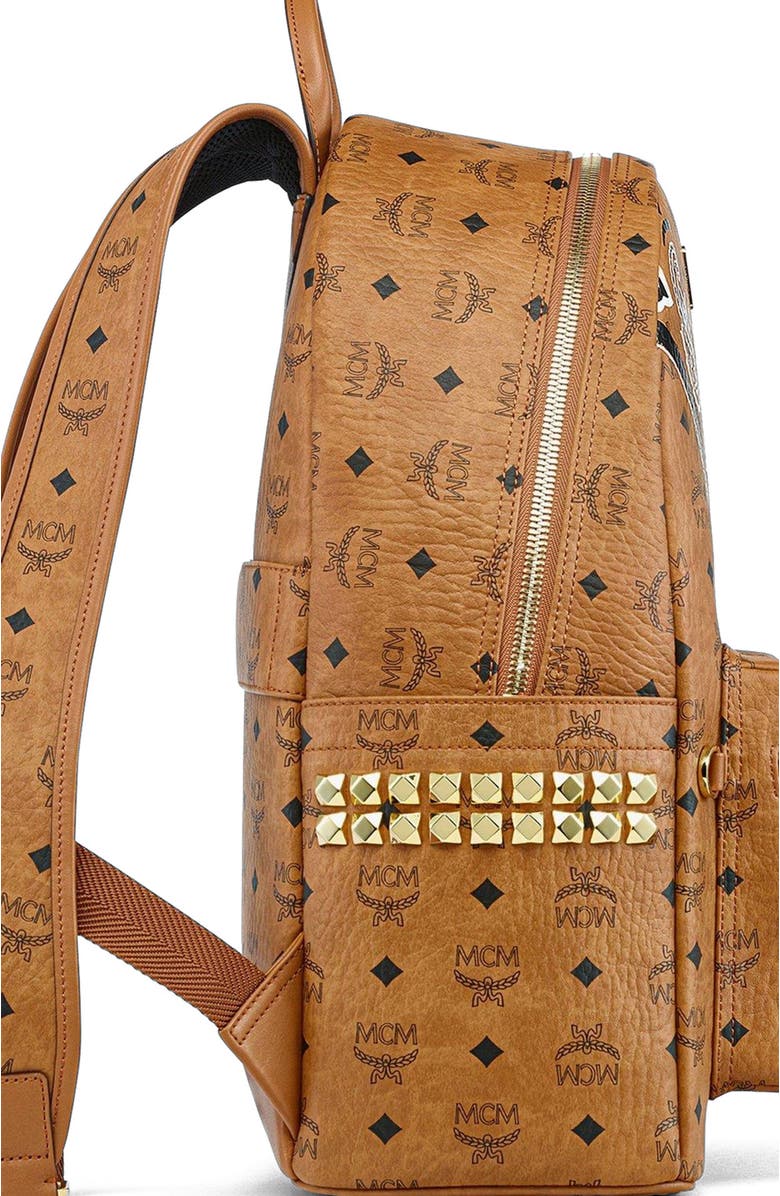MCM Stark Side Studs Backpack in Bandana Visetos, Alternate, color,
