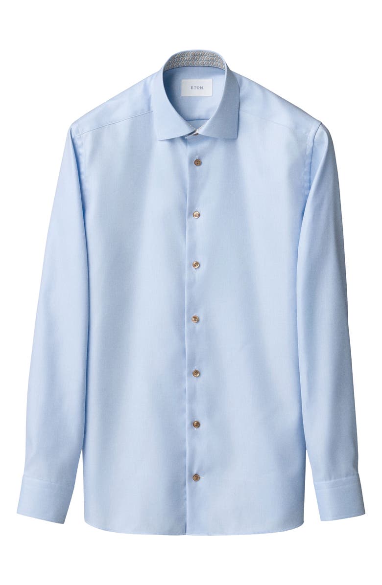 Eton Slim Fit Textured Dress Shirt, Alternate, color, Light Blue