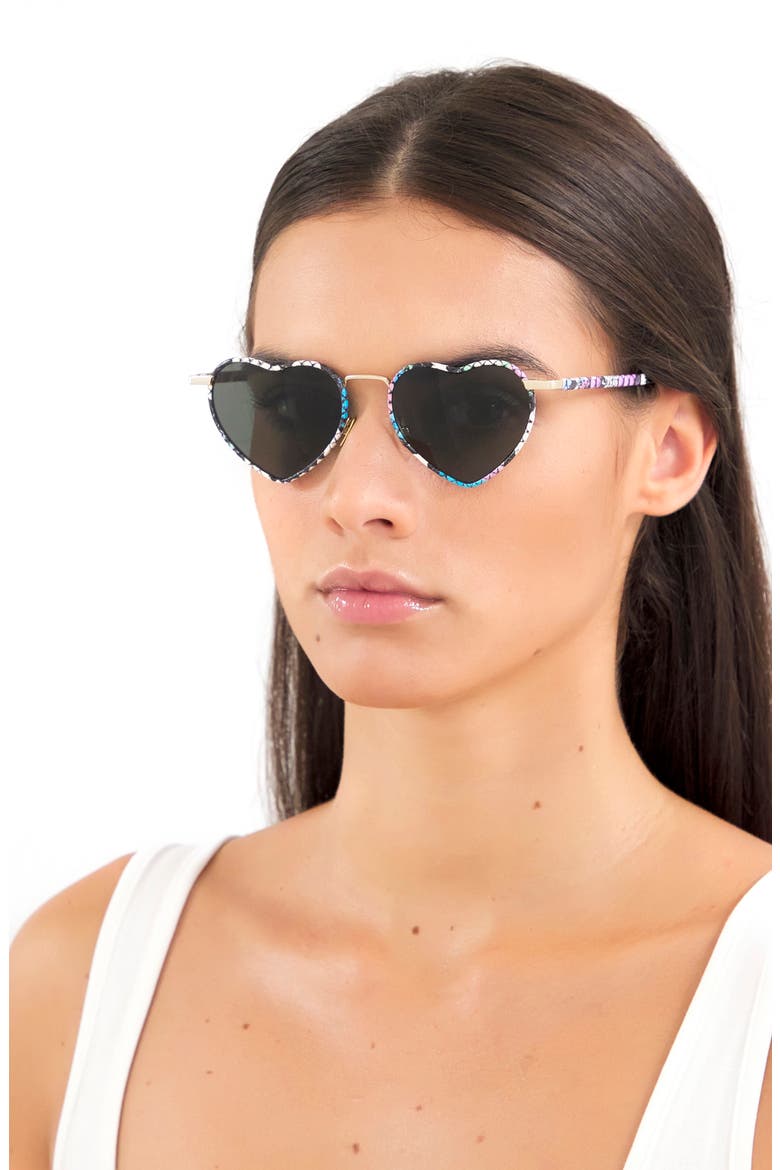 52mm Lou Heart Optical Glasses, Alternate, color, GOLD