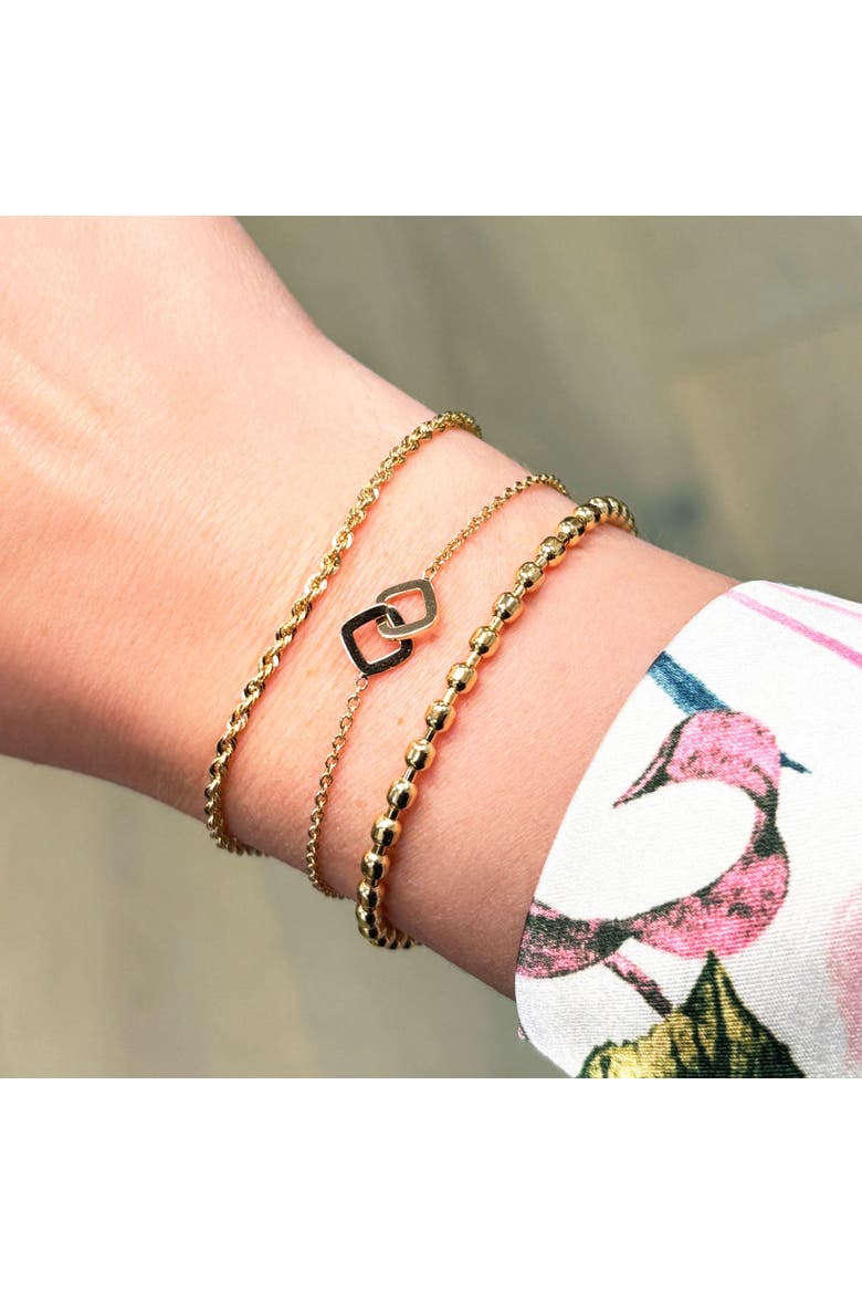 Nugget Bead Chain Bracelet, Alternate, color, Yellow Gold