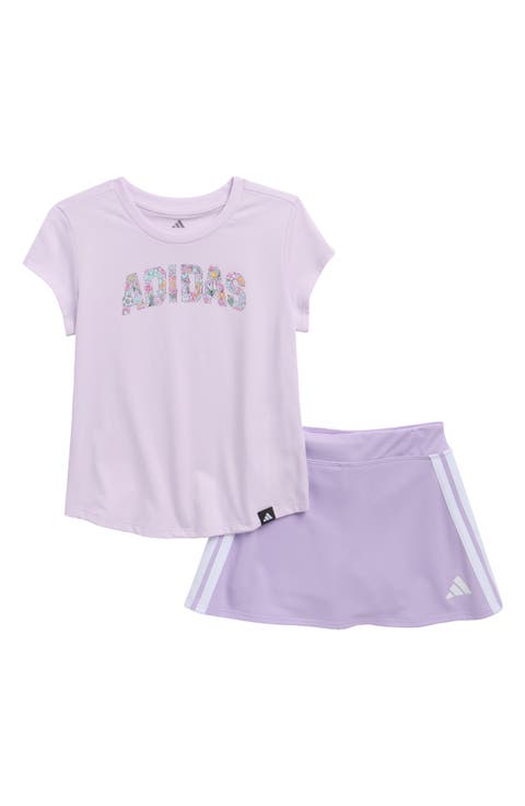 Kids' Graphic T-Shirt & Mesh Skort Set (Little Girl)