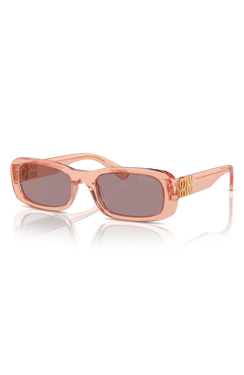 Miu Miu 53mm Rectangular Sunglasses, Alternate, color, Purple