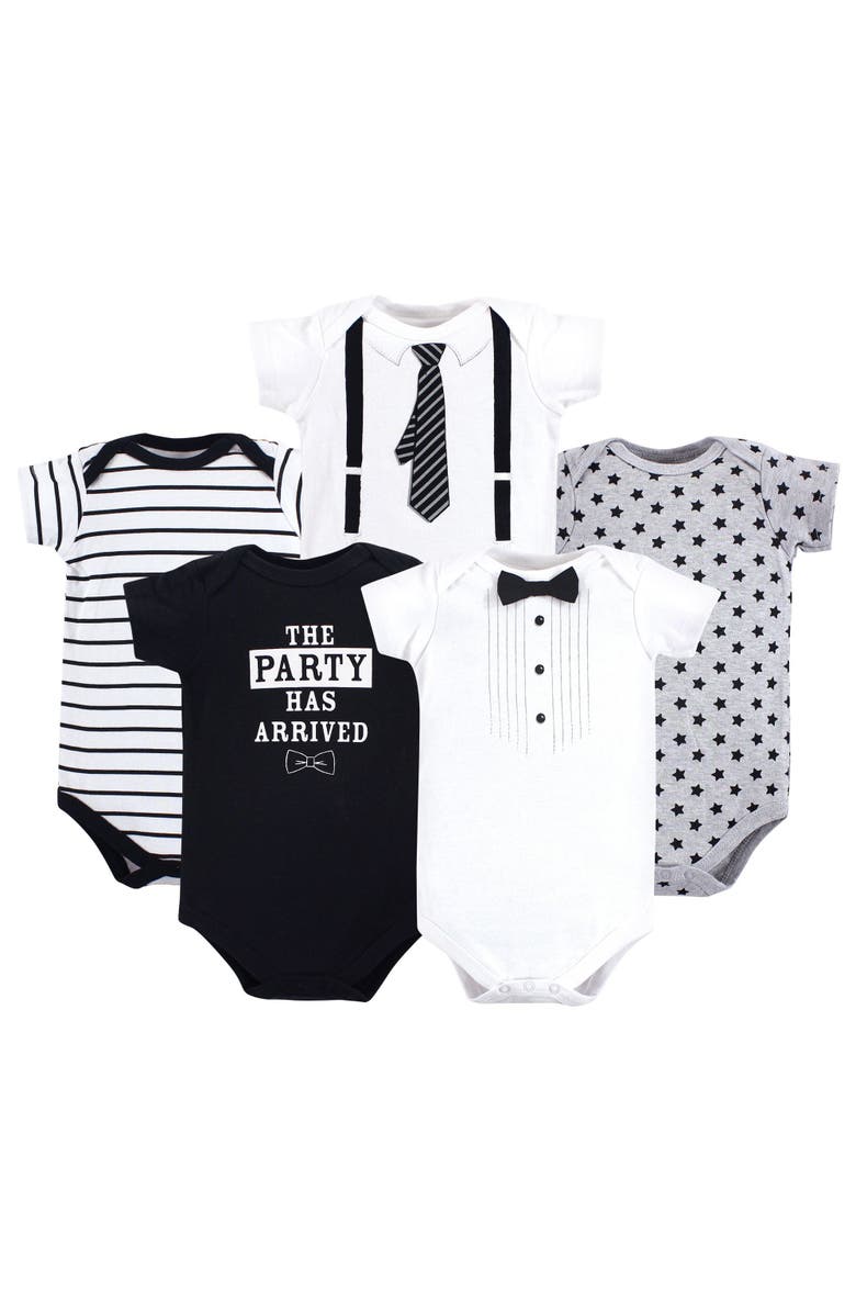 Little Treasure 5Pk Bodysuits, Main, color, Tux & Tie