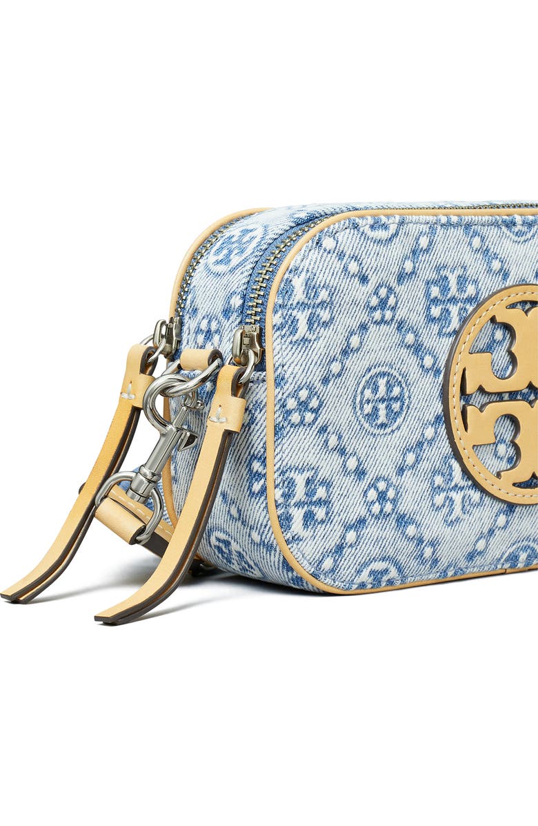Tory Burch Mini Miller T Monogram Denim Crossbody Bag, Alternate, color,