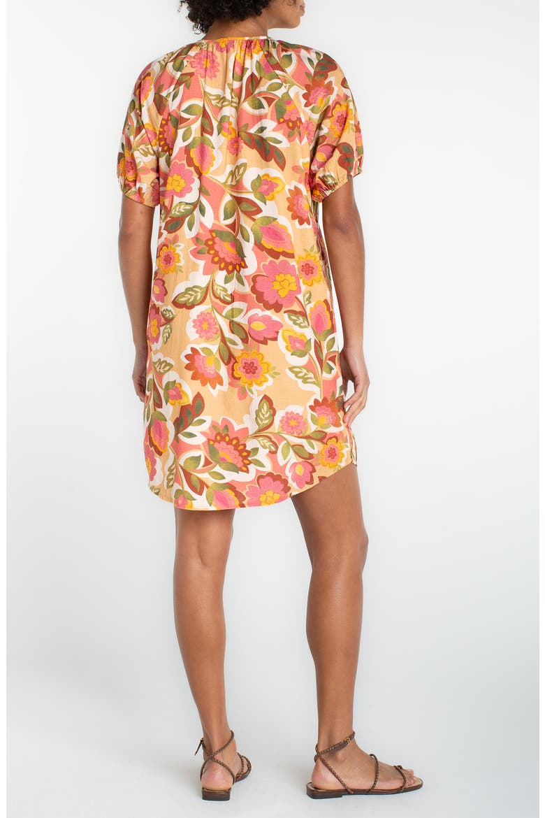 Floral Shirred Shirtdress, Alternate, color, TAN FLORAL MLT