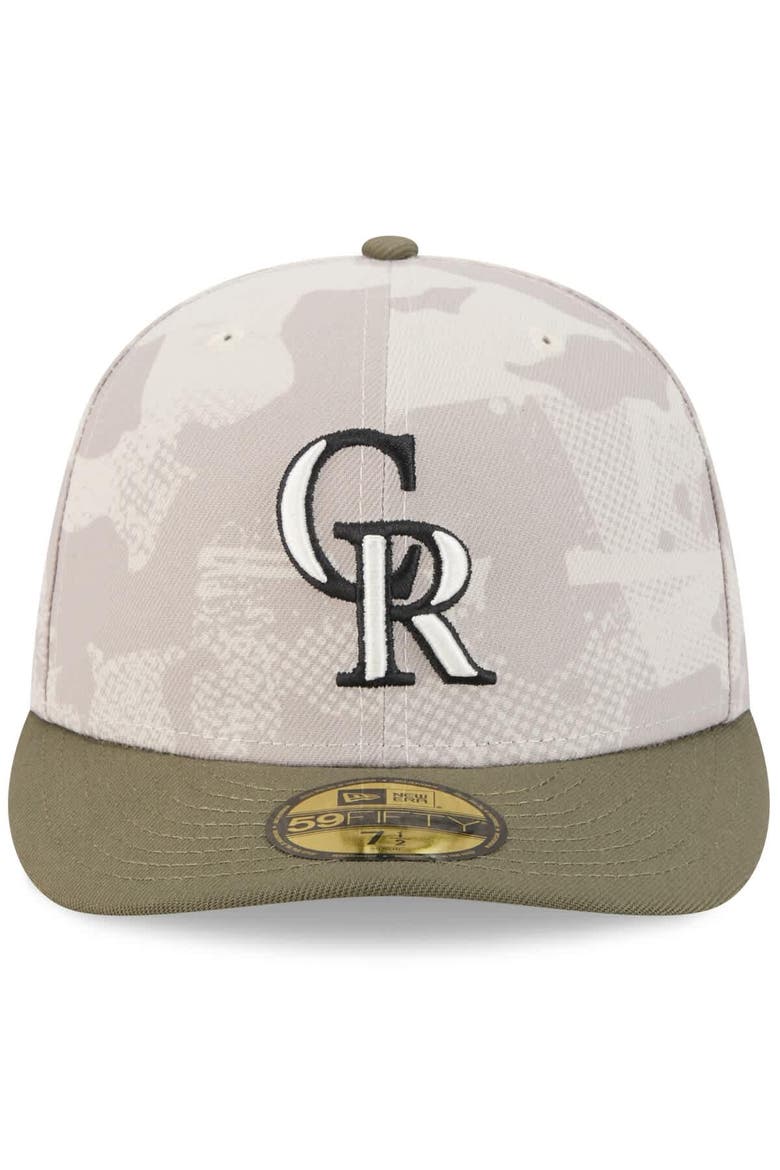 Men's New Era Light Beige/Olive Colorado Rockies 2025 Armed Forces Day 59FIFTY Fitted Hat, Alternate, color, Light Beige