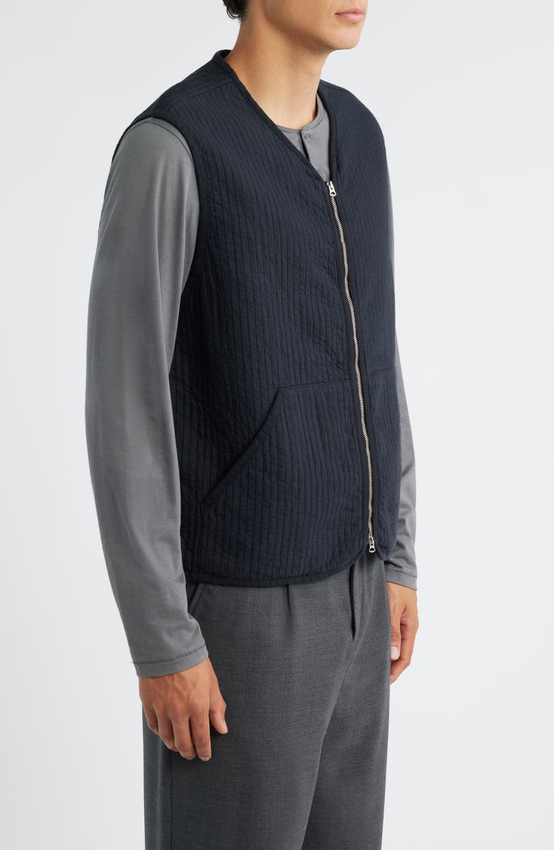 MERZ B SCHWANEN Quilted Organic Cotton Vest, Alternate, color, Charcoal