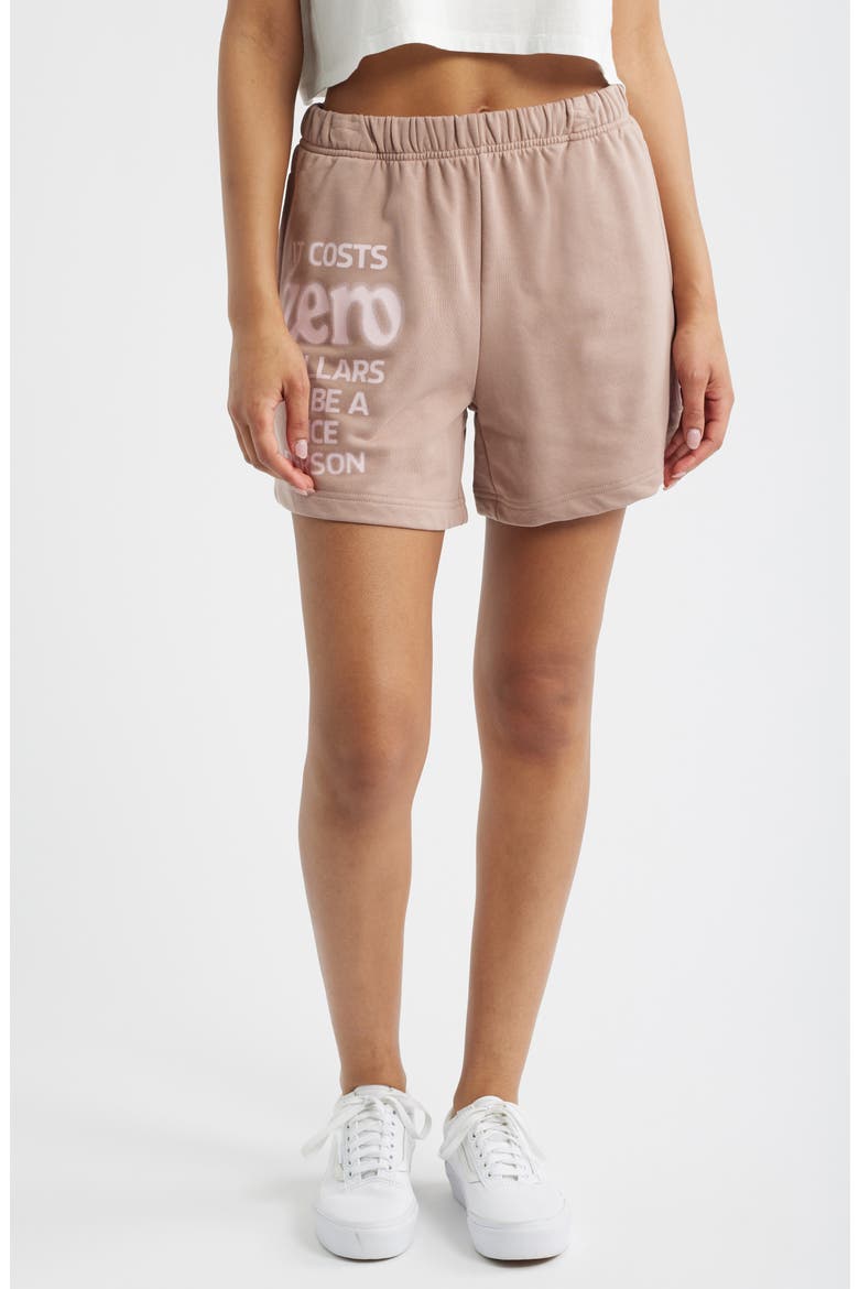 It Costs $0 High Waist Sweat Shorts, Main, color, TAUPE