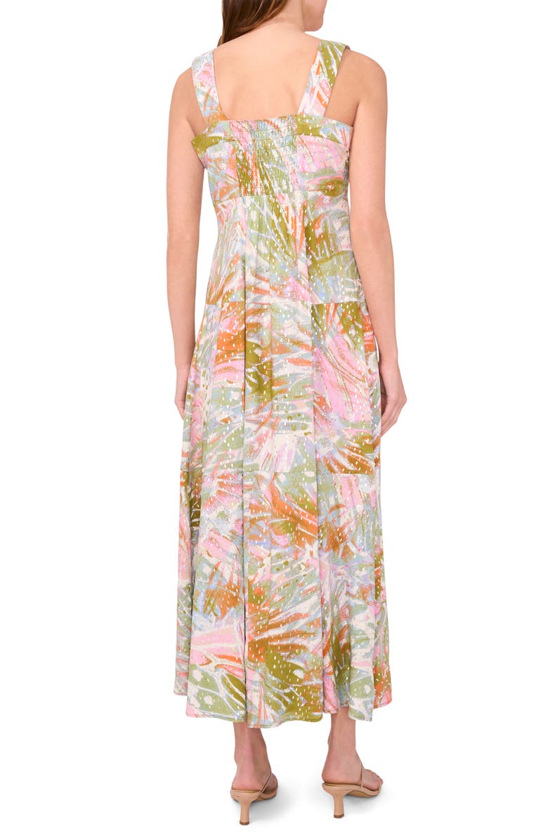 Halogen<sup>®</sup> Challis Smocked Back Maxi Dress, Alternate, color, Green Olive