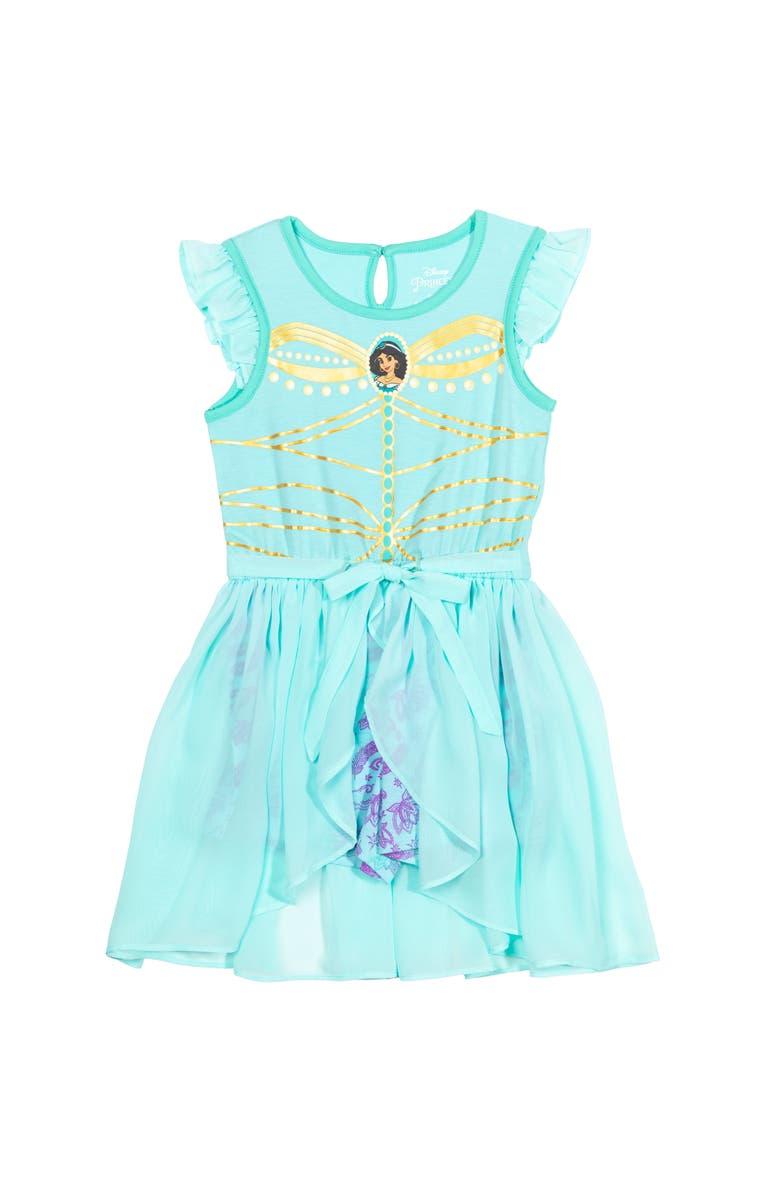 Disney Princess Cosplay Skirt Overlay Romper, Alternate, color, Princess Jasmine Blue Blue