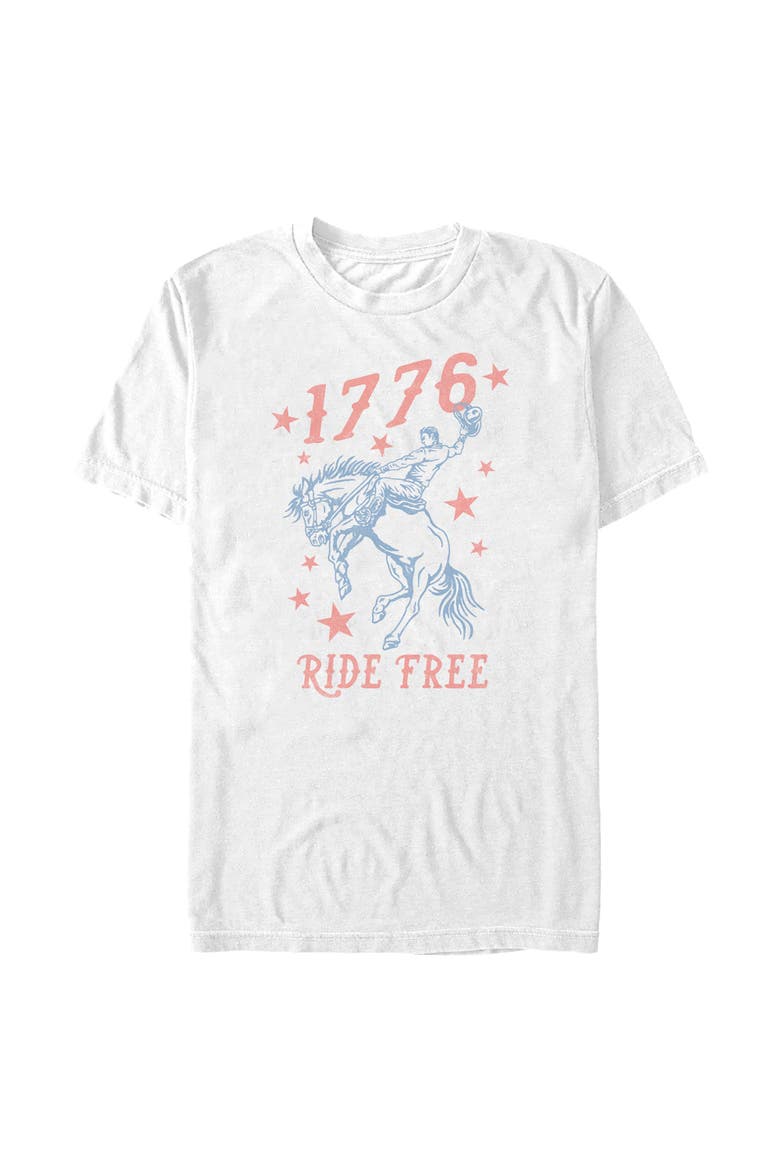 Men's Lost Gods 1776 Cowboy Ride Free  Graphic T-Shirt, Main, color, White