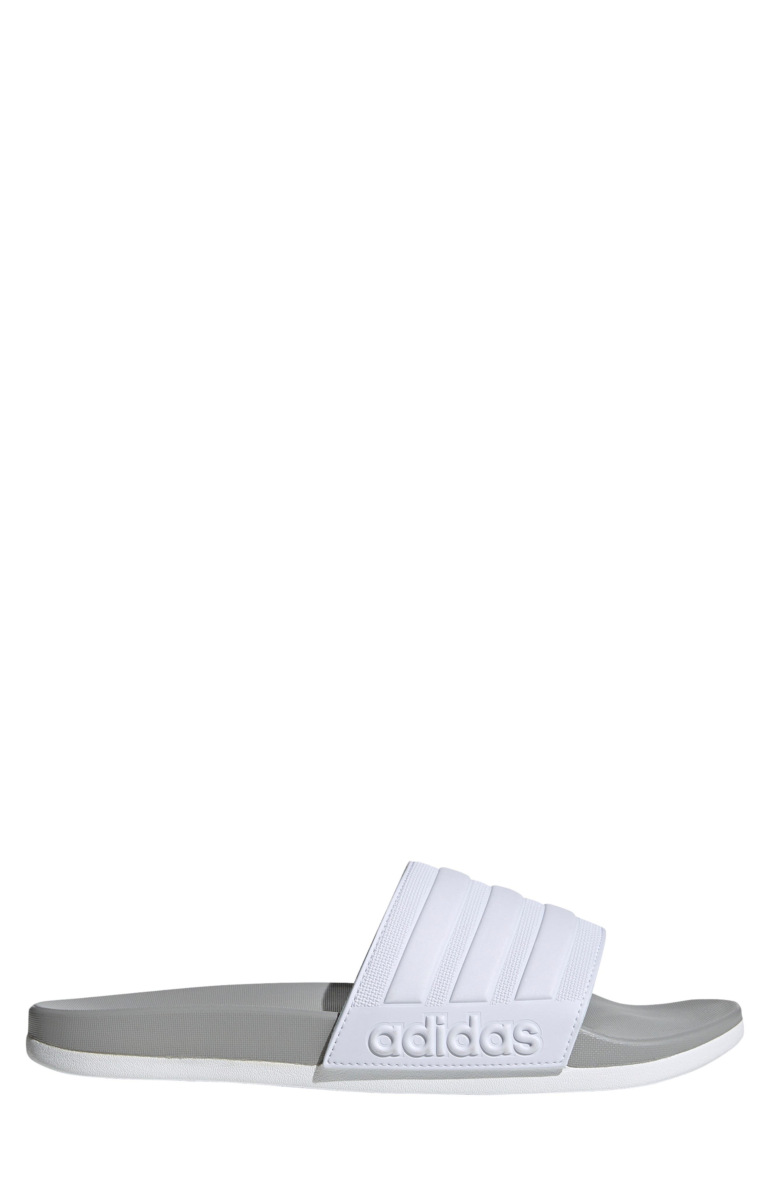Adilette Cloudfoam Mono Sport Slide, Alternate, color, FTWR WHITE/ WHITE/ GREY