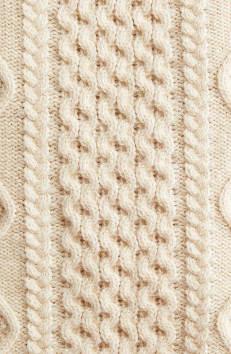 Pendleton Crop Wool Fisherman Sweater, Alternate, color, 