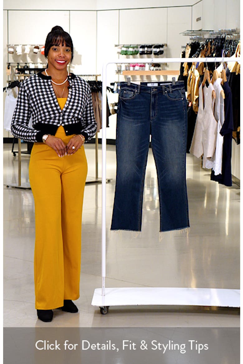 High Waist Raw Hem Flare Leg Jeans video