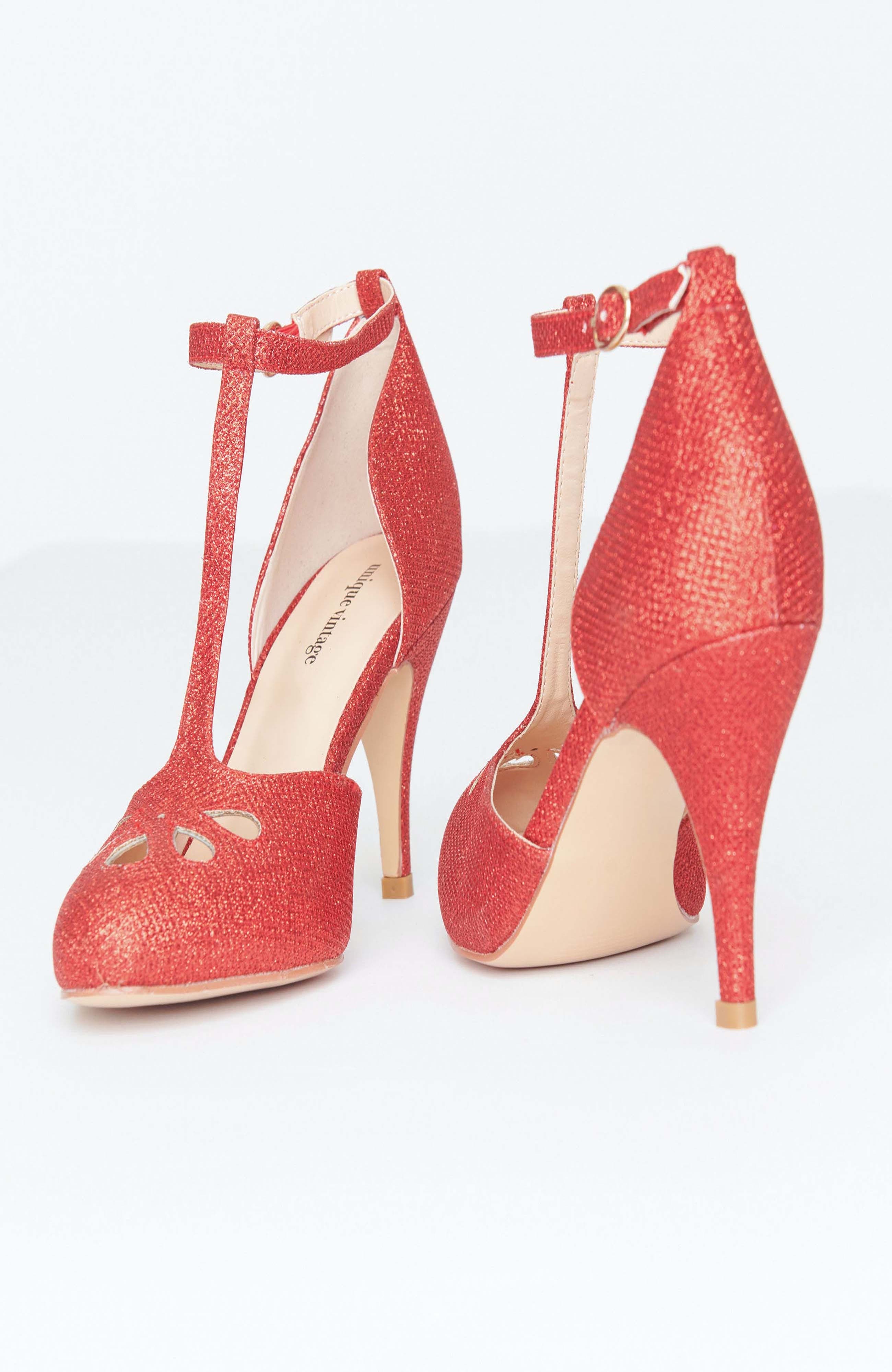 Unique Vintage Cutout T-Strap Astaire Pumps, Alternate, color, 