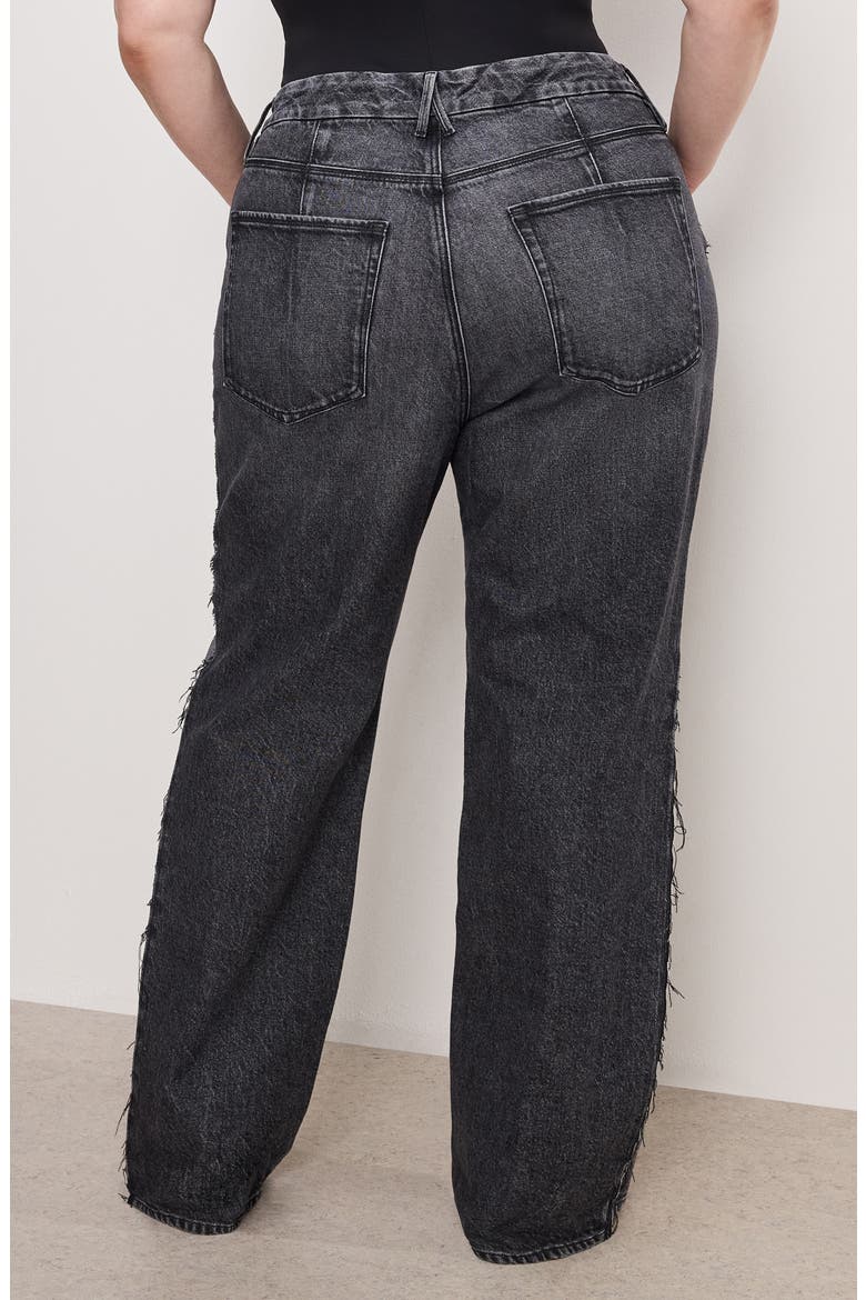 Good '90s Step Hem Wide Leg Jeans, Alternate, color, BLACK365