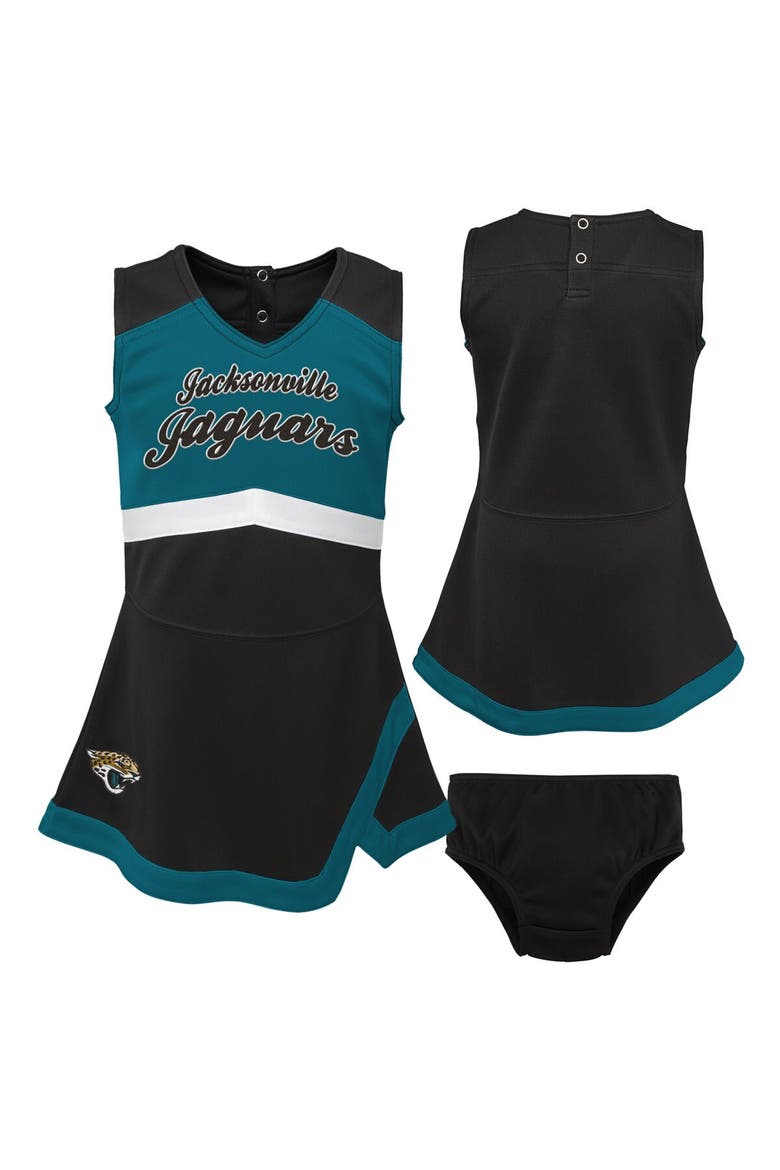 Girls Toddler Black Jacksonville Jaguars Cheer Captain Dress with Bloomers, Alternate, color, Black