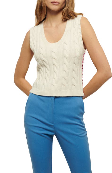 Yuna Lace-Up Merino Wool Knit Top