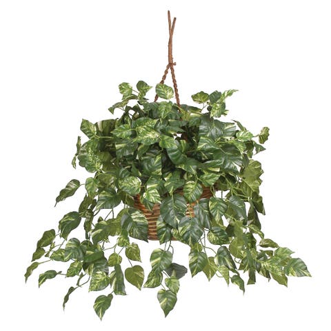 Pothos Hanging Basket Artificial Plant