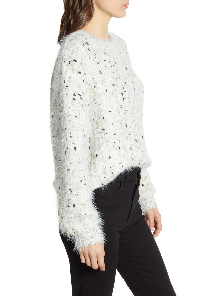 Nisha Fuzzy Speckle Pullover, Alternate, color, IVORY